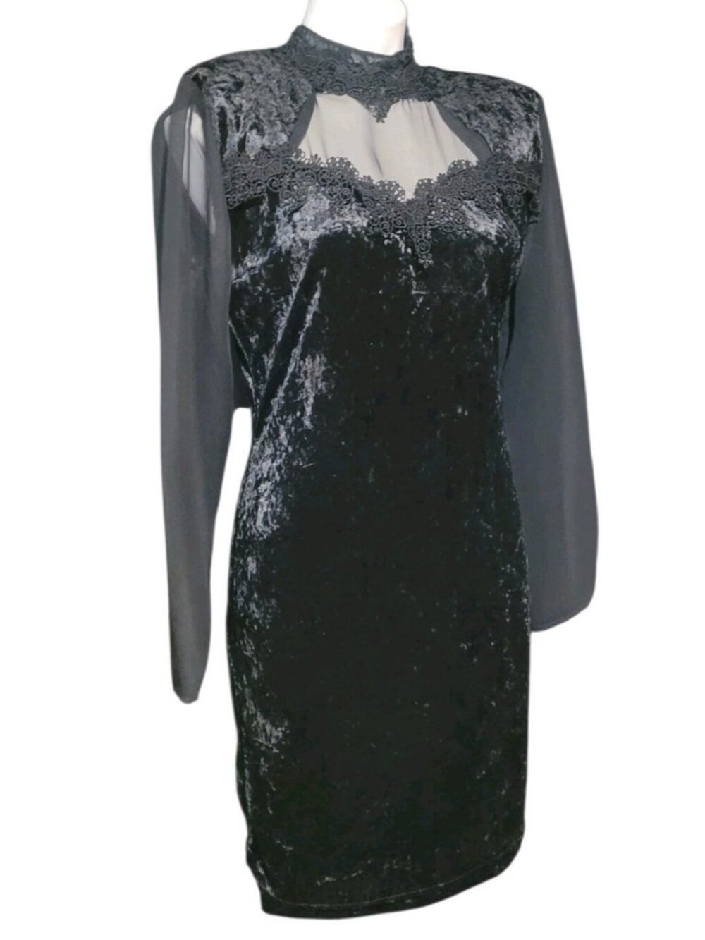 Vintage Hearts Stevie Nicks Dress Size M/L Velvet Lace Fleetwood Mac
